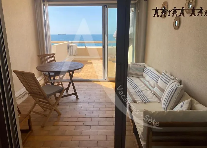 Avec Loggia Et Terrasse, 1er Ligne Et Vue Pour 4 Personnes 아파트 세테